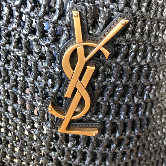 Saint Laurent YSL Oxalis Black Woven Leather Shoulder Bag - Picture 5 of 15